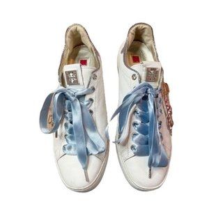 Högl Heart Beat Swarovski Sneakers 7 White Blue Lace Up